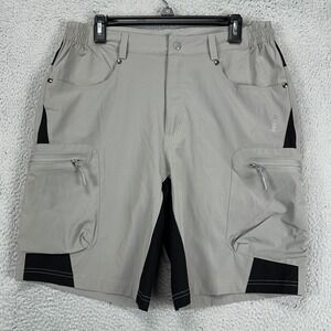 TACVASEN Tactical Cargo Shorts Mens 34 Grey Black Nylon Blend Outdoor Sports NEW